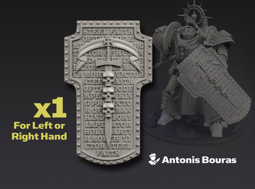 Arch Battleknight: Tempest Shield w/Hands 3d printed