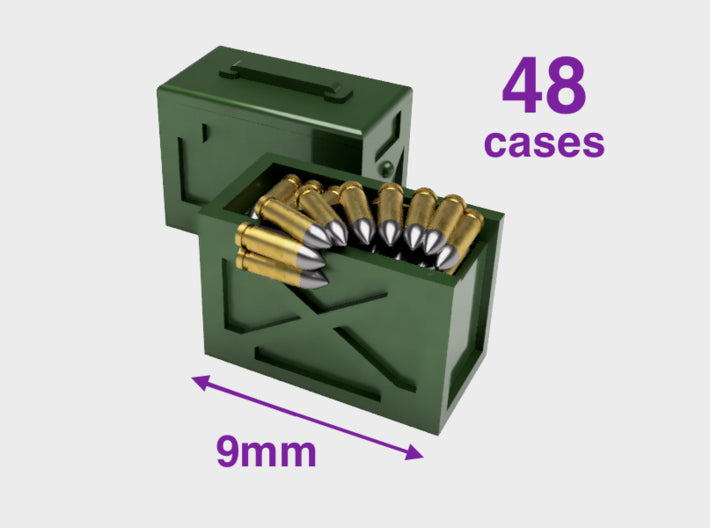 Standard : Light Ammo Cases 3d printed Large = 48 Cases
