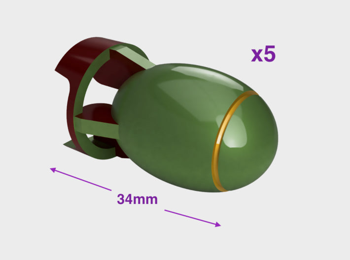 34mm Busta Bomb: Base 3d printed Large = 5 Bombs
