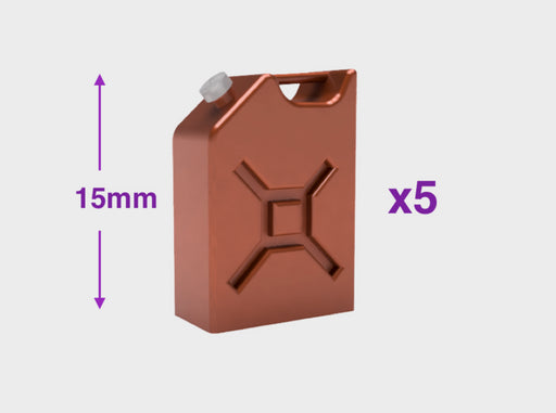 15mm Single-wide Jerrycan 3d printed Small = 5 Cans | Medium = 10 Cans | Large = 20 Cans