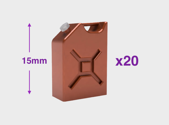 15mm Single-wide Jerrycan 3d printed Large = 20 Cans