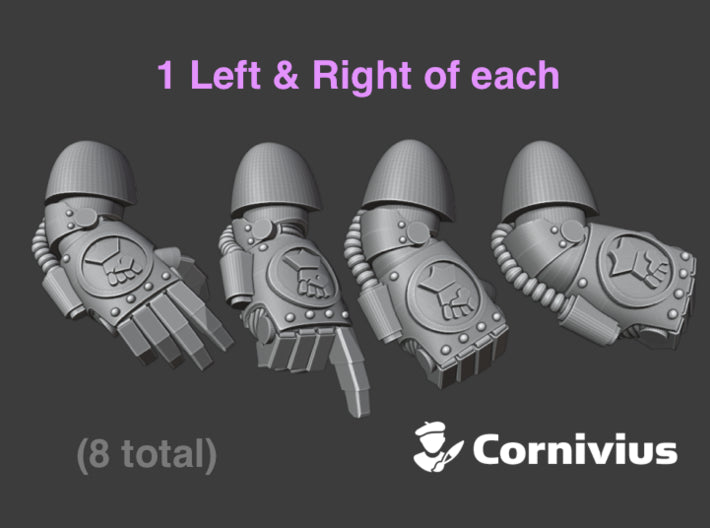 8x Kings Fists - Terminator Energy Fists 3d printed