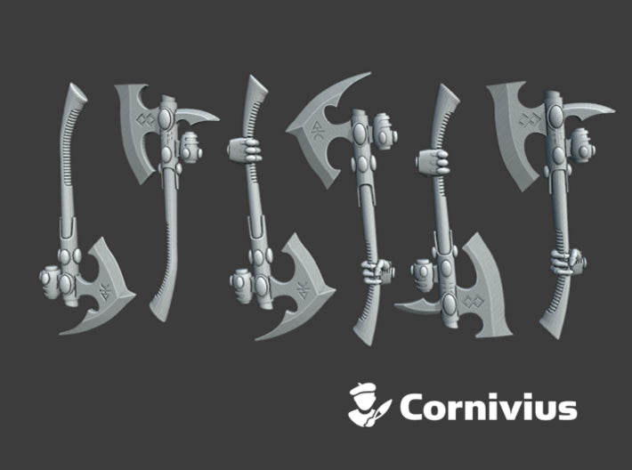 6x Eldar Wraith Axes : Bonecraft 3d printed