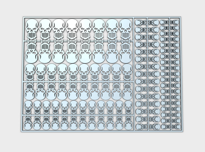 Silver Skulls - Flat Vehicle Insignia pack 3d printed