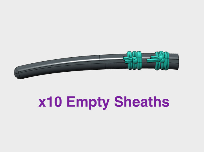 10x Empty Shinto Sheaths (Saya) 3d printed