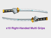 10x Right-hand Energy Sword: Shinto (Multi Grips) 3d printed