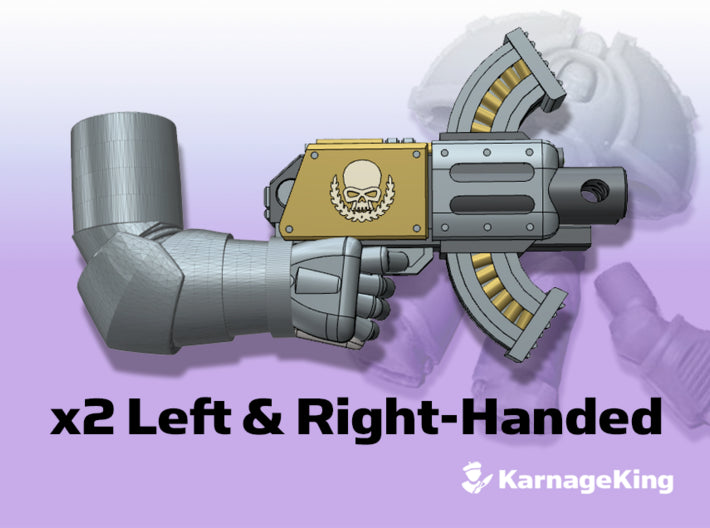 2x ST:1 Blitz-Bolters: Saturnine (L&amp;R Arms) 3d printed These arms will fit into any ST:1 Terminator torsos.