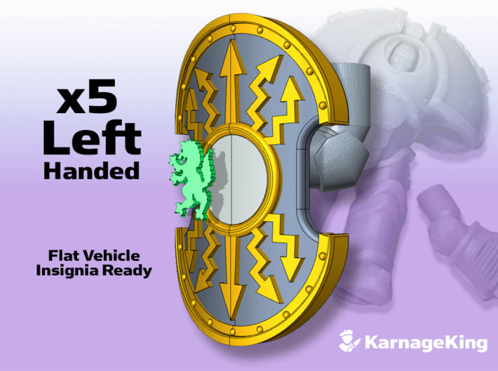 5x ST Vronti Shields: Zeus (Insignia-Ready) 3d printed These arms will fit into any ST:1 Terminator torsos.