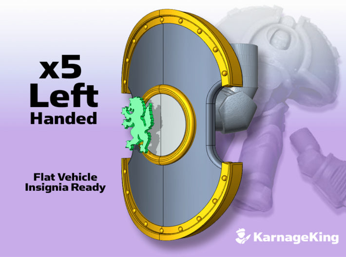 5x ST Vronti Shields: Base (Insignia-Ready) 3d printed