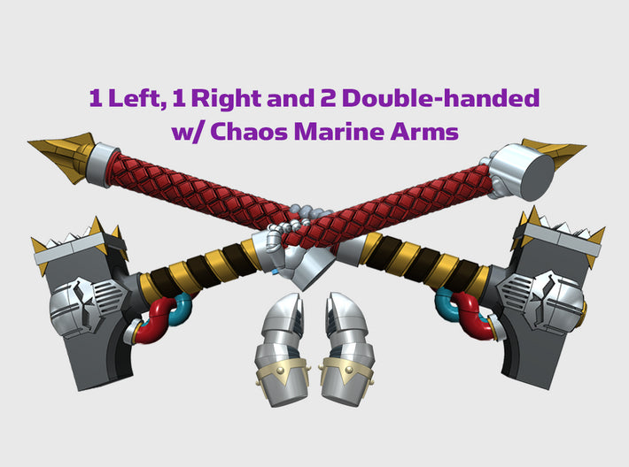 4x Energy Hammer: Warsmith - Chaos Set 3d printed