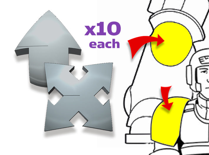 20x Tactica/Assault - Tiny Convex Insignias (3mm) 3d printed