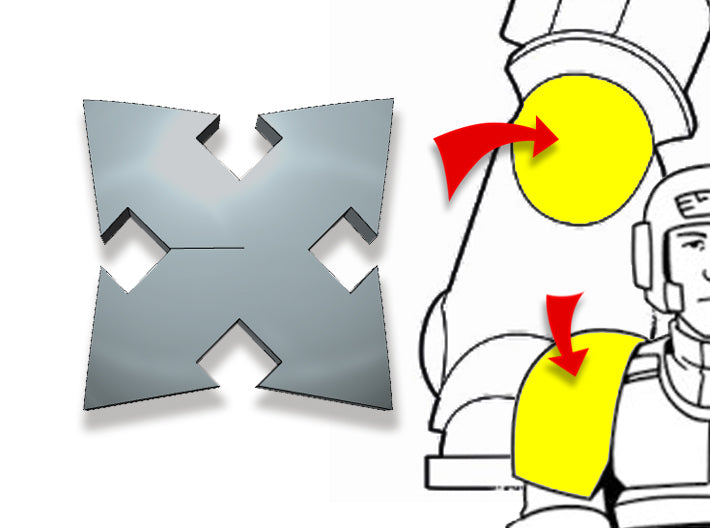 20x Base Assault - Tiny Convex Insignias (3mm)	 3d printed