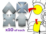 40x Base Squads Pack - Tiny Convex Insignias (3mm) 3d printed