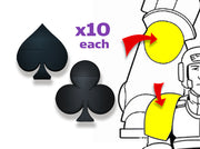 20x Clubs/Spades - Tiny Convex Insignias (3mm)	 3d printed
