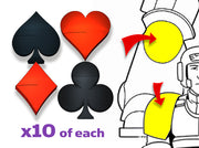 40x Card Suits - Tiny Convex Insignias (3mm) 3d printed