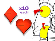 20x Hearts/Diamonds - Tiny Convex Insignias (3mm) 3d printed