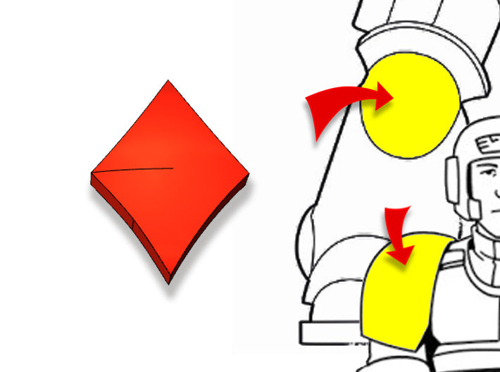 20x Diamonds - Tiny Convex Insignias (3mm) 3d printed