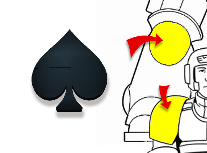 20x Spades - Tiny Convex Insignias (3mm) 3d printed