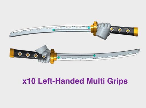 10x Left-hand Energy Sword: Shinto (Multi Grips) 3d printed