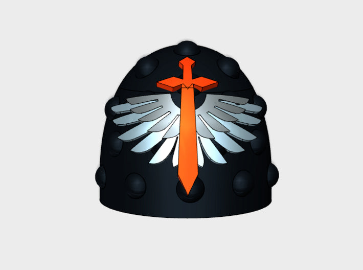 10x Winged Sword - G:6a Studded Shoulder Pads 3d printed