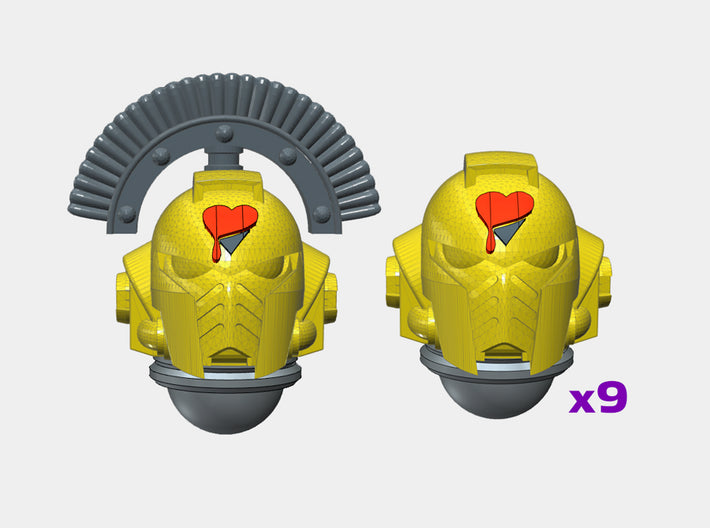10x Lamented Heart - G:10 Prime Helms : Squad 1 3d printed