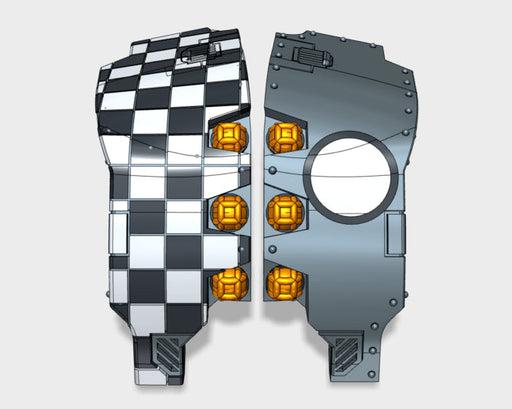 Half-Checkerboard: Atlas Pat. Carapace 3d printed