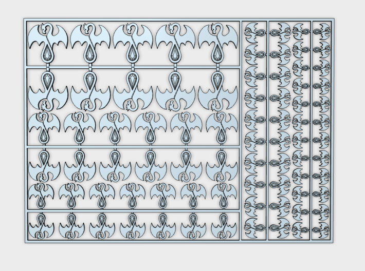 Blood Dragons - Flat Vehicle Insignia pack 3d printed