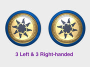 Solar Paladins - Round Power Shields (L&amp;R) 3d printed