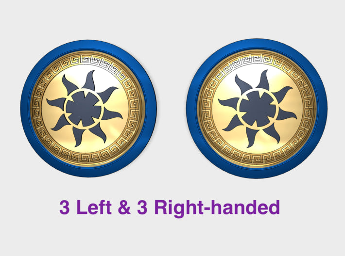 Solar Paladins - Round Power Shields (L&amp;R) 3d printed