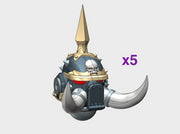 Skull Marked : Warped-Donnero Tusked Helms 3d printed Small = 5 Helmets | Large = 10 Helmets