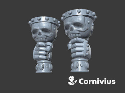 Skull Chalices (Left &amp; Right-Handed) 3d printed Small Sprue = 2 Chalices