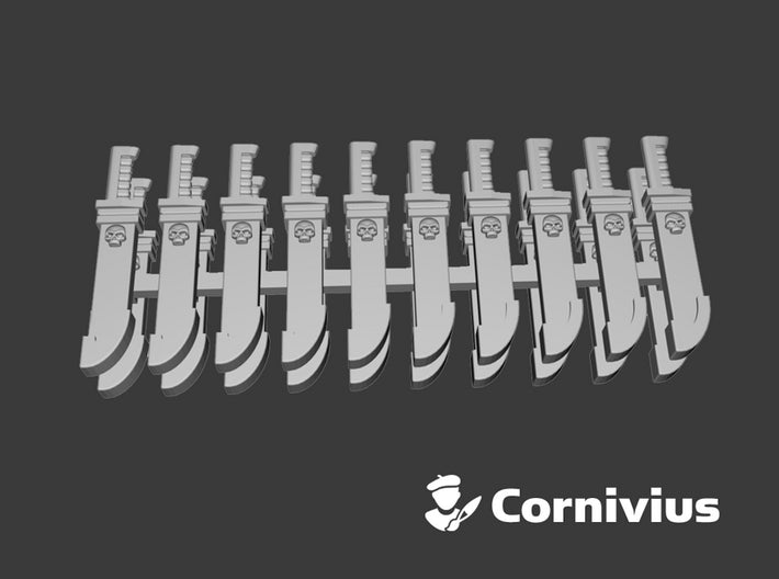 20x Combat Knife: Cornivius (Sheathed) 3d printed