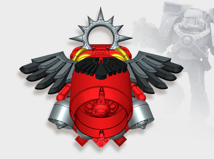 Blood Wing - Hippogryph Angelwing Jetpacks (SM) 3d printed Small Sprue = 1 Jetpack | Medium Sprue = 5 Jetpacks