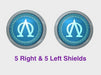 Lambda Omega - Round Power Shields (L&amp;R) 3d printed