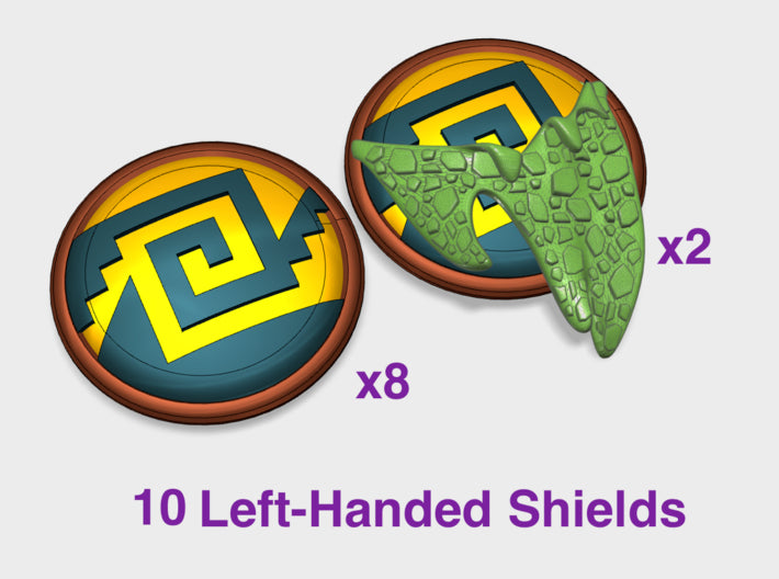 Chimalli - Terminator Power Shields (Left) 3d printed Smalls = 1 Shield | Medium = 5 Shields | Large = 10 Shields