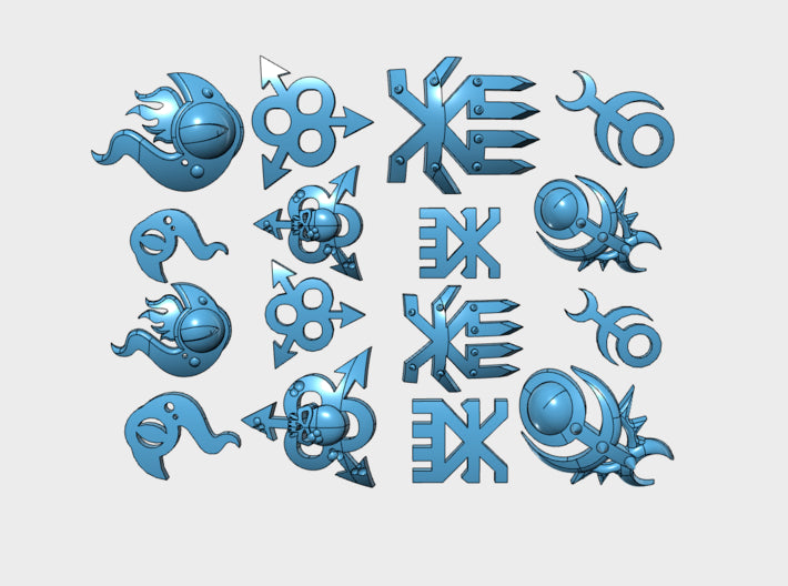 Larger Marks - Bent &amp; Convex Insignias Set 3d printed
