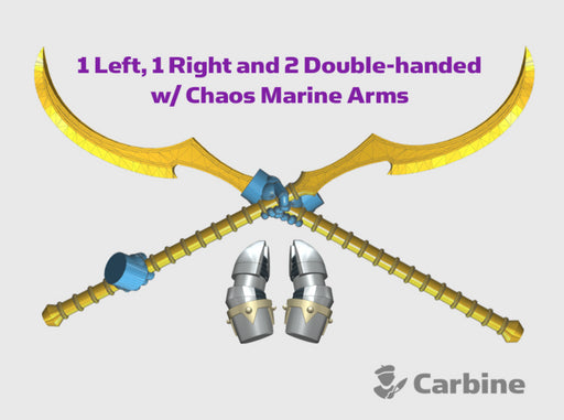 4x Khopesh Staff: Carbine - Chaos Set 3d printed