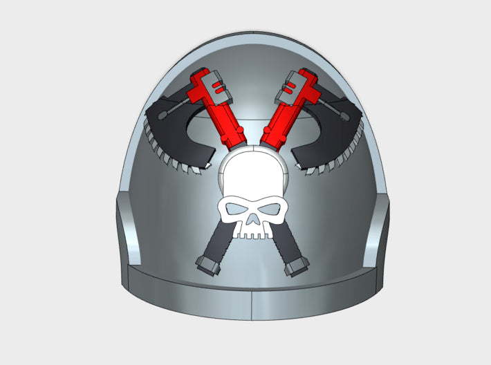 10x Skull Grinder 2 - G:10a Left Shoulders 3d printed