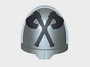 10x Crossed Axes 1 - G:11a Shoulder Pads 3d printed