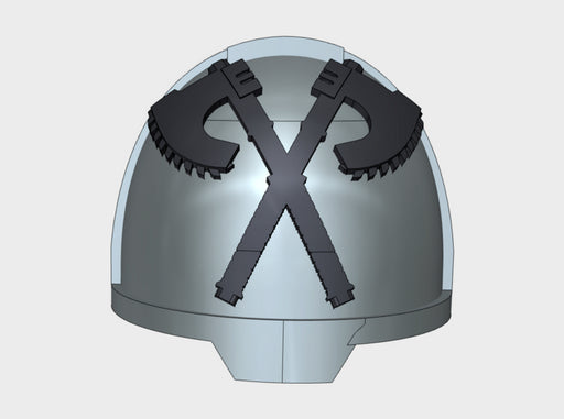 10x Crossed Axes 1 - G:13a Shoulder Pads 3d printed