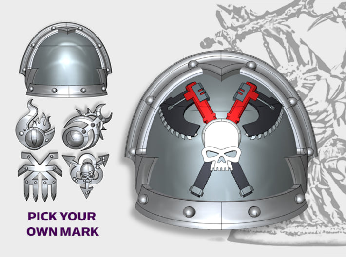 Skull Grinder - Abhor: Demonic Pauldrons 3d printed