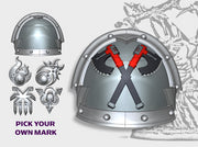 Crossed Axes - Abhor: Demonic Pauldrons 3d printed