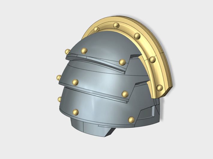 10x Blank - G:13b (Banded) Shoulder Pads 3d printed Designed to fit the Mark X Gravis Armor.