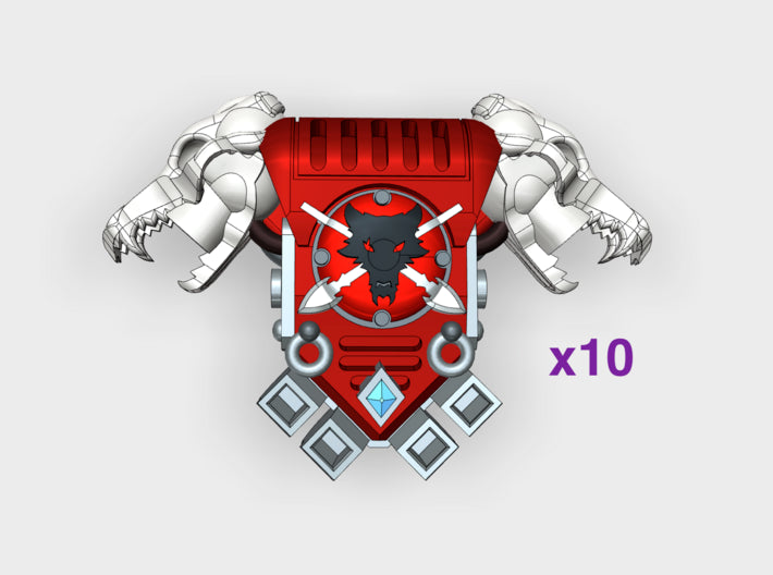 10x Skota Vlka - P1:Wolfskull PACs 3d printed