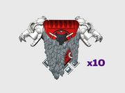 10x Skota Vlka - P1:Wolfskull PACs w/Pelts 3d printed