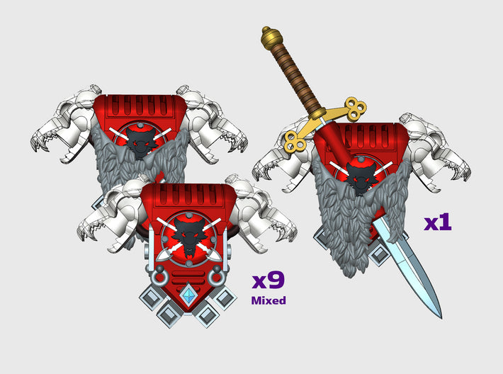 10x Skota Vlka - P1:Wolfskull PACs [Squad 2] 3d printed
