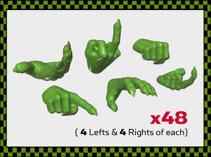 Orc Hands: Set 1 3d printed