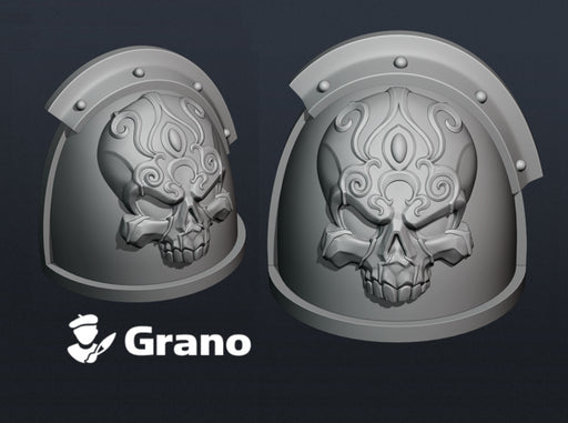 10x Ornate Skull - G:4r Shoulder Pads 3d printed