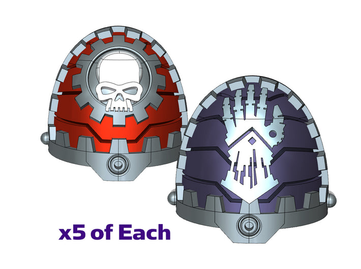 5x Cybornauts - G:11c Tech Pauldron Sets 3d printed