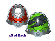 5x Dragon Head - G:11c Tech Pauldron Sets 3d printed